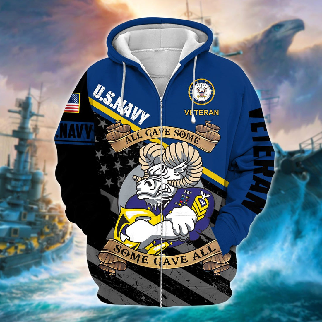 Premium U.S. Navy Veteran Zip Hoodie PVC181203