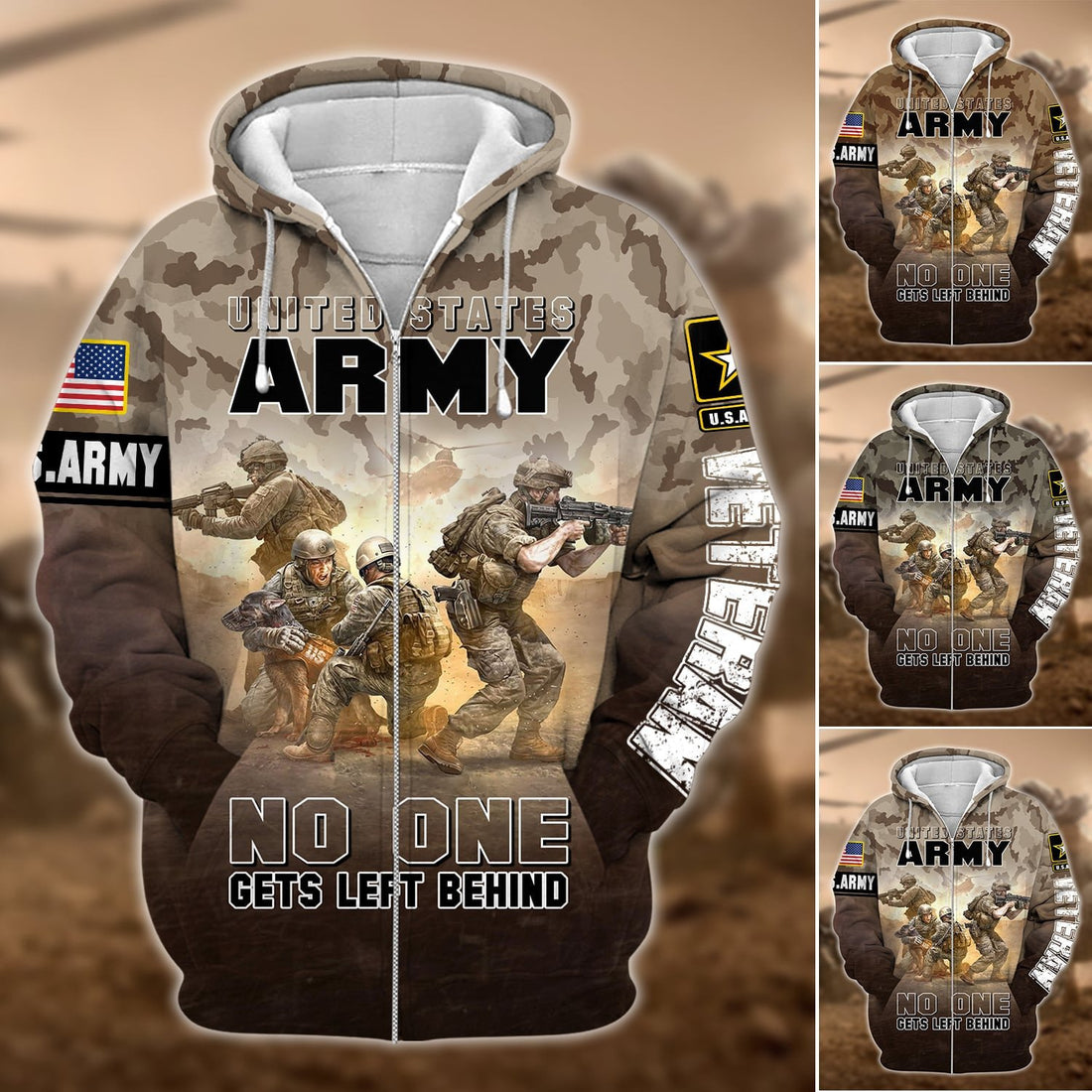Premium U.S. Army Veteran Zip Hoodie PVC171202