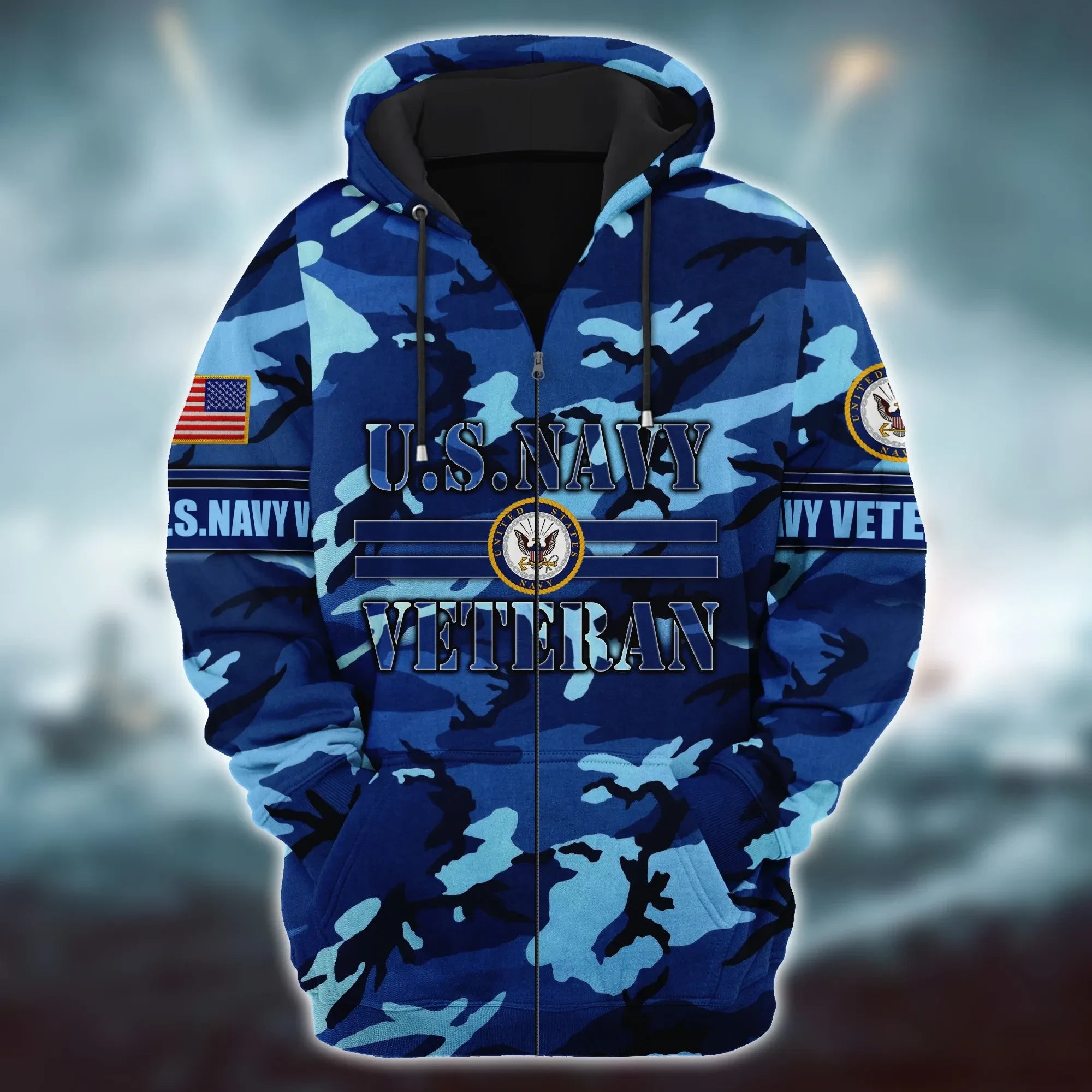 Premium Unique U.S Navy Zip Hoodie Ultra Soft and Warm LTADD240402DP