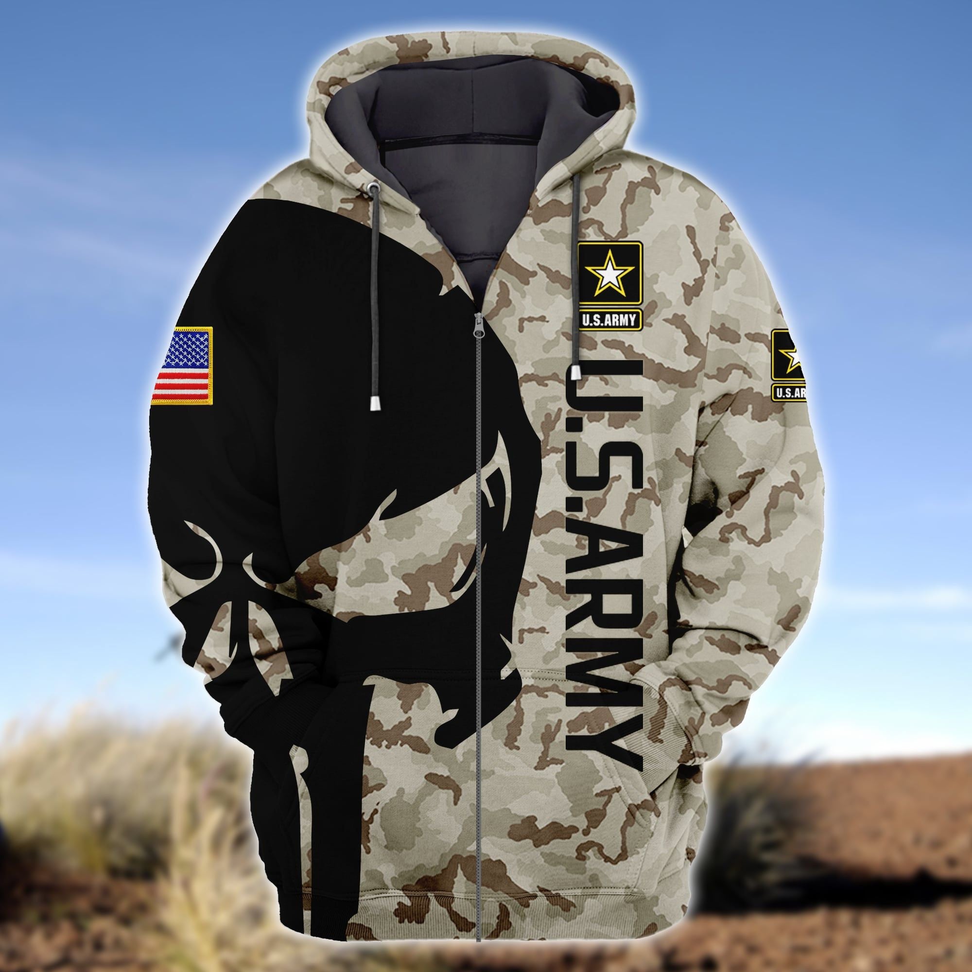 Premium Unique U.S Army Zip Hoodie Ultra Soft and Warm VXK210507TR