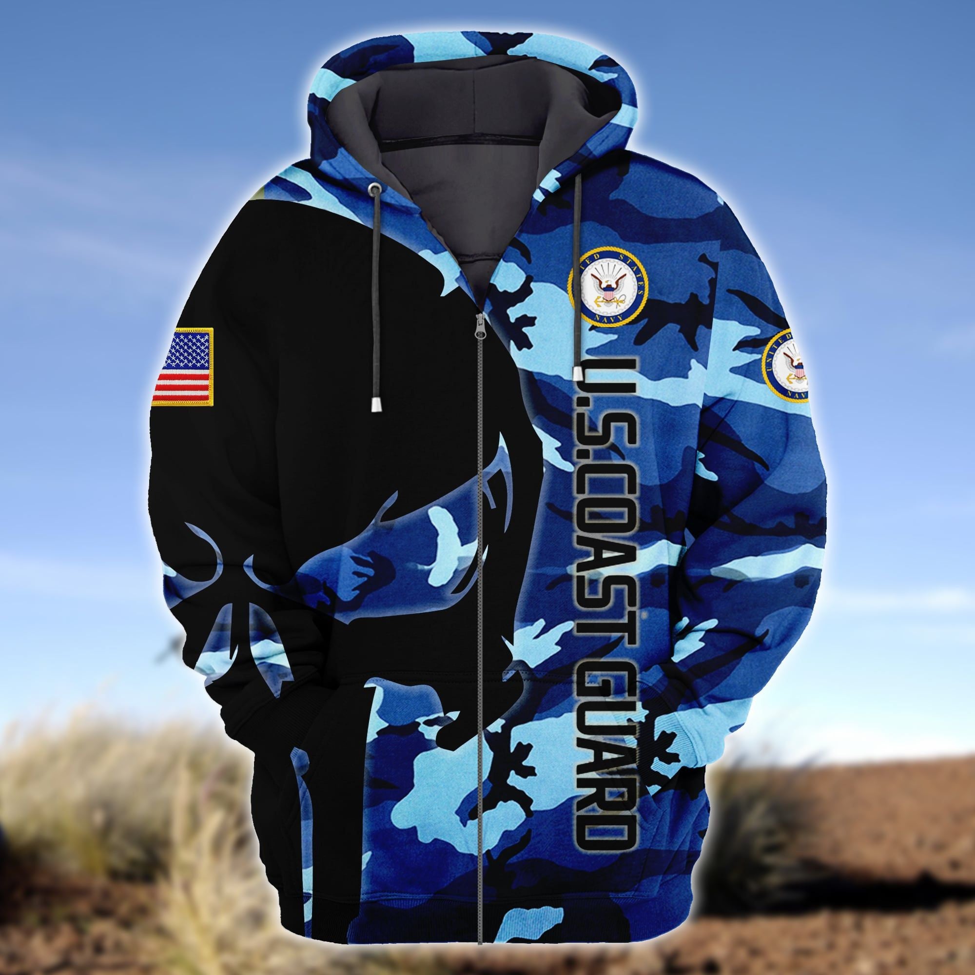 Premium Unique U.S Navy Zip Hoodie Ultra Soft and Warm VXK130509MT