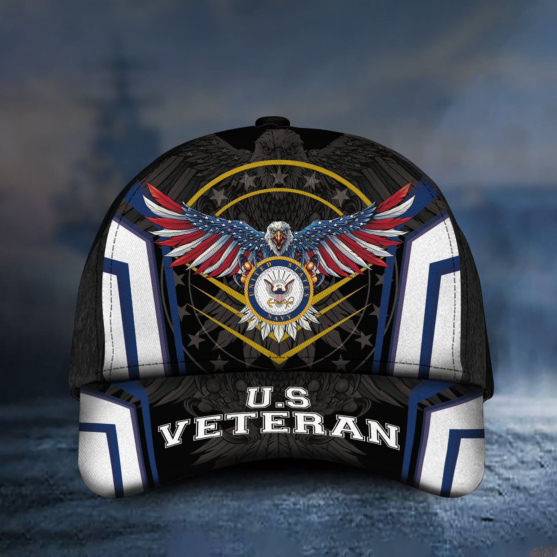 Premium Multiple US Military Services Veteran 3D Cap PVC301202