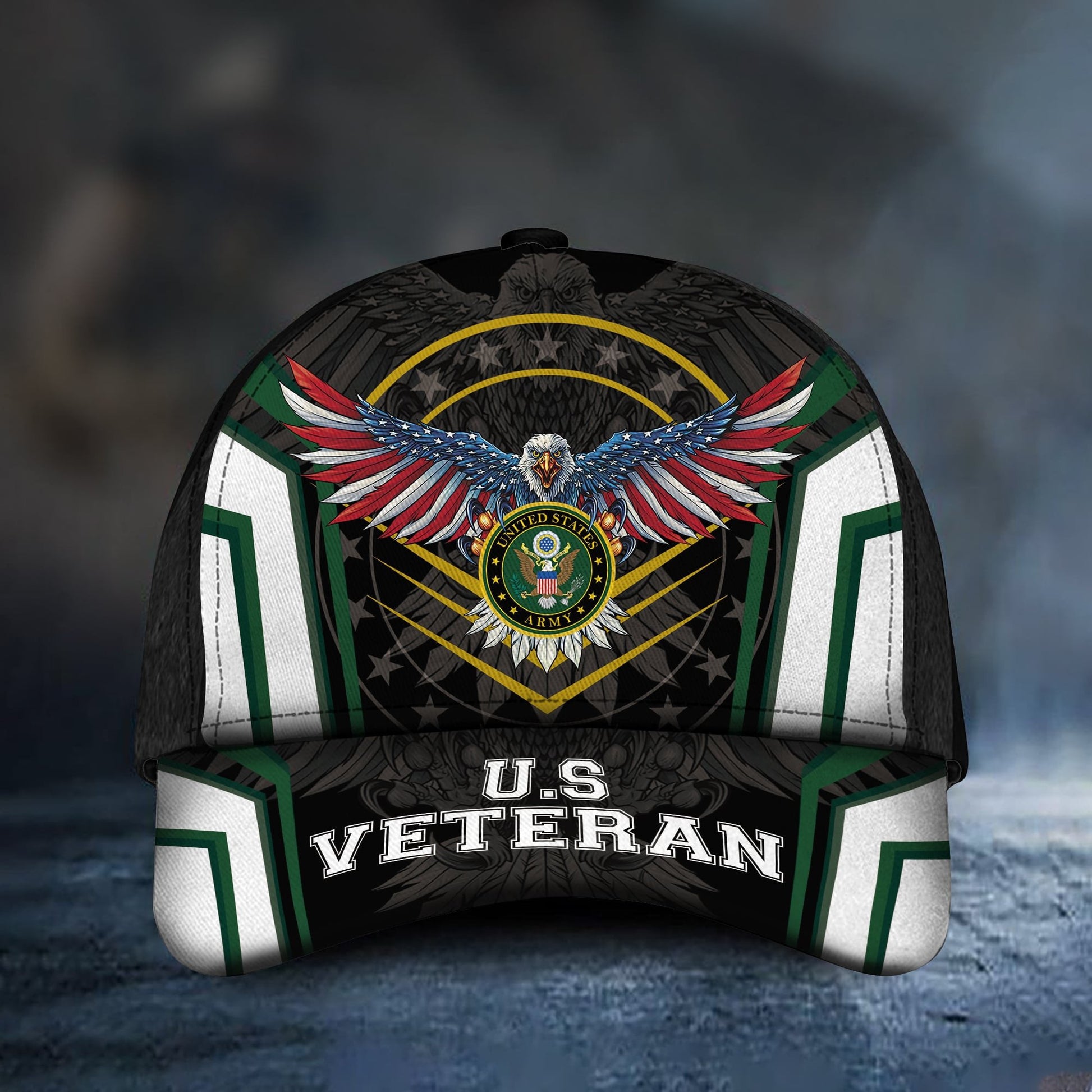 Premium Multiple US Military Services Veteran 3D Cap PVC301202