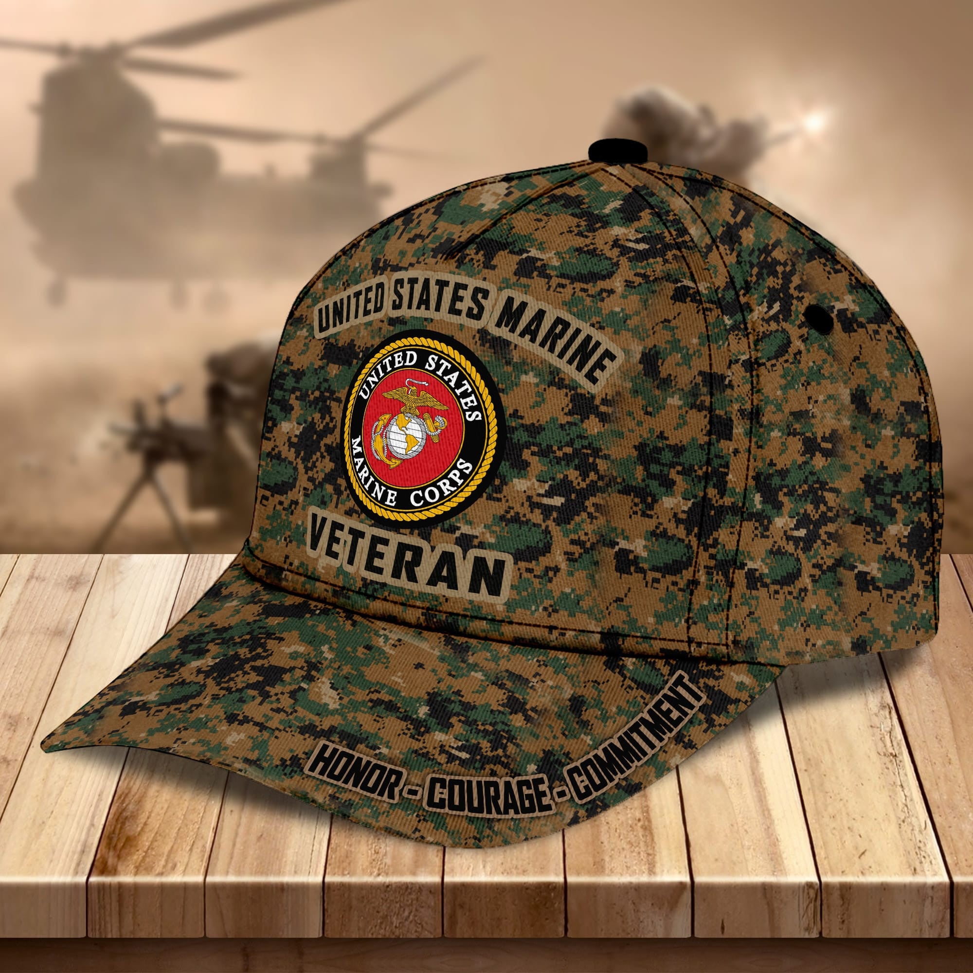 Premium US Military Services Veteran Cap PVC251201