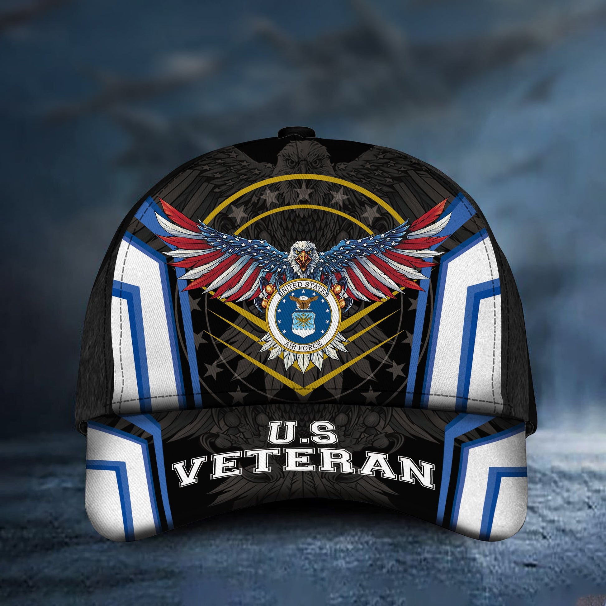 Premium Multiple US Military Services Veteran 3D Cap PVC301202