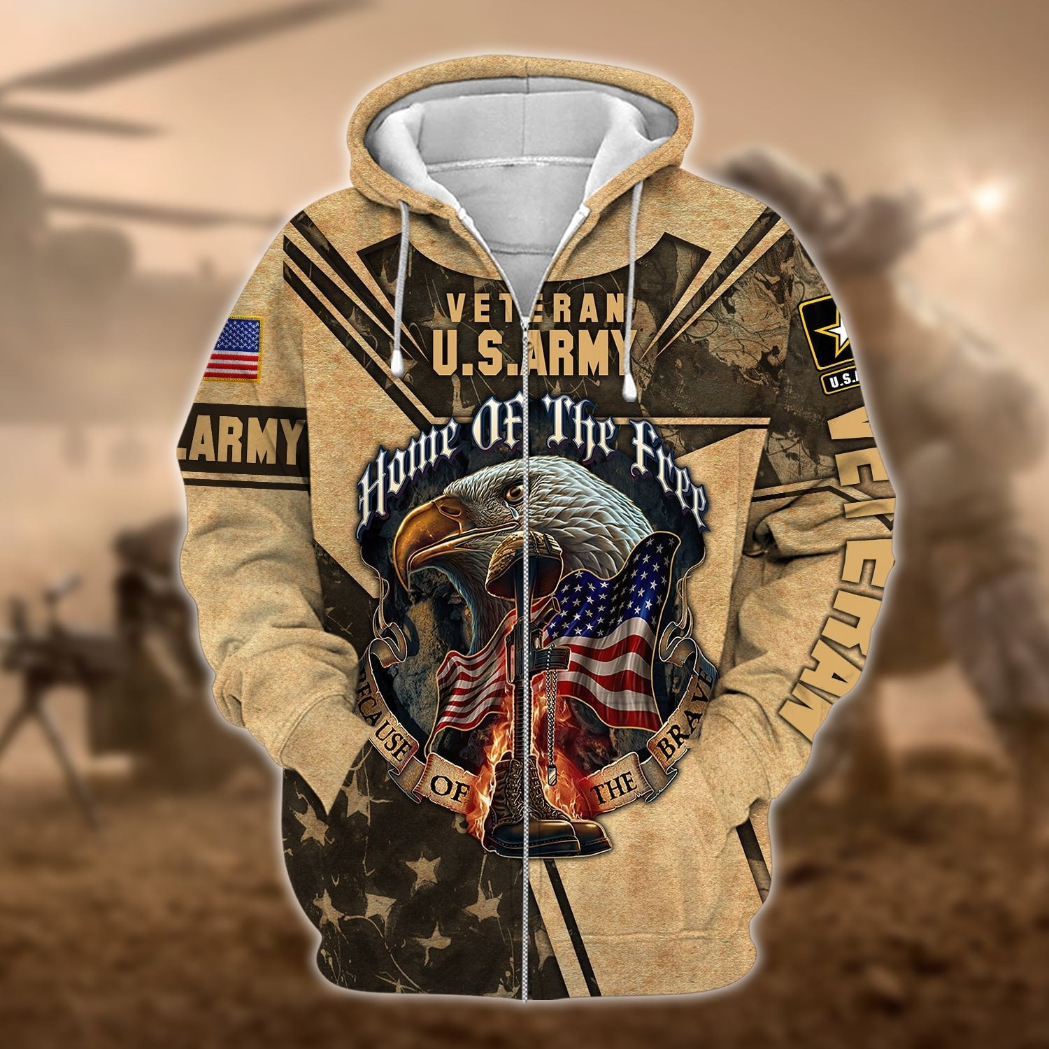 Premium Multiple US Military Services Veteran Zip Hoodie PVC271202