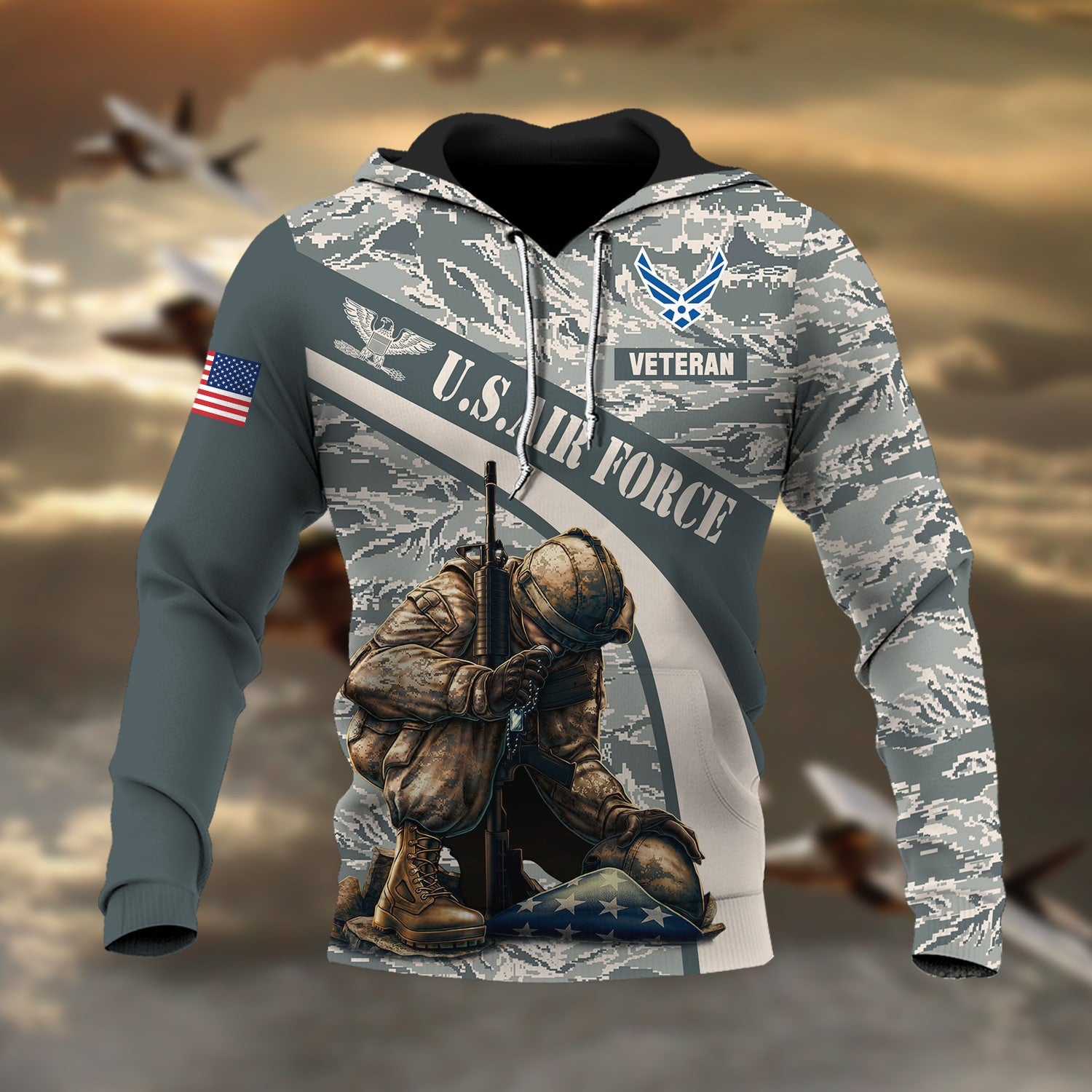 Premium Multiple US Military Services Veteran Hoodie PVC050102