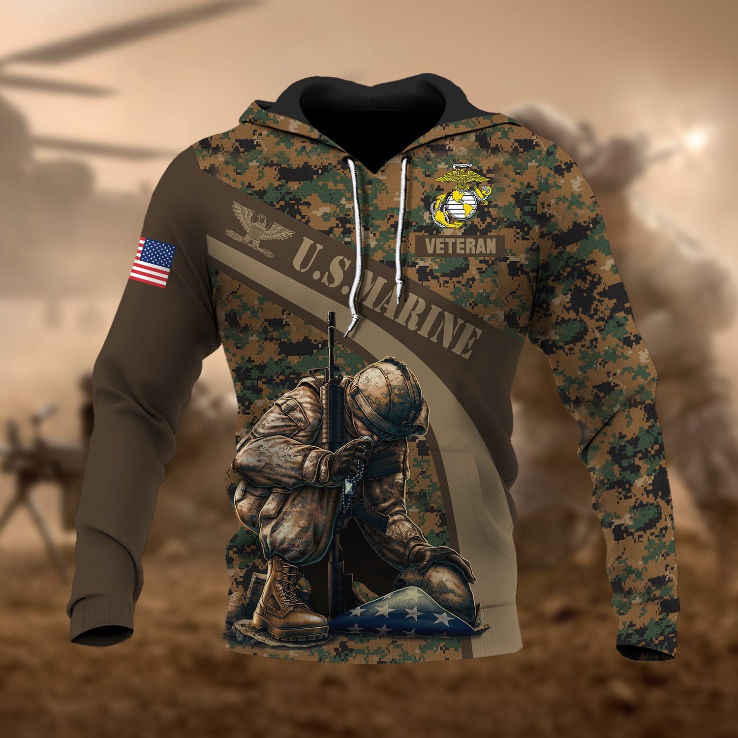 Premium Multiple US Military Services Veteran Hoodie PVC050102