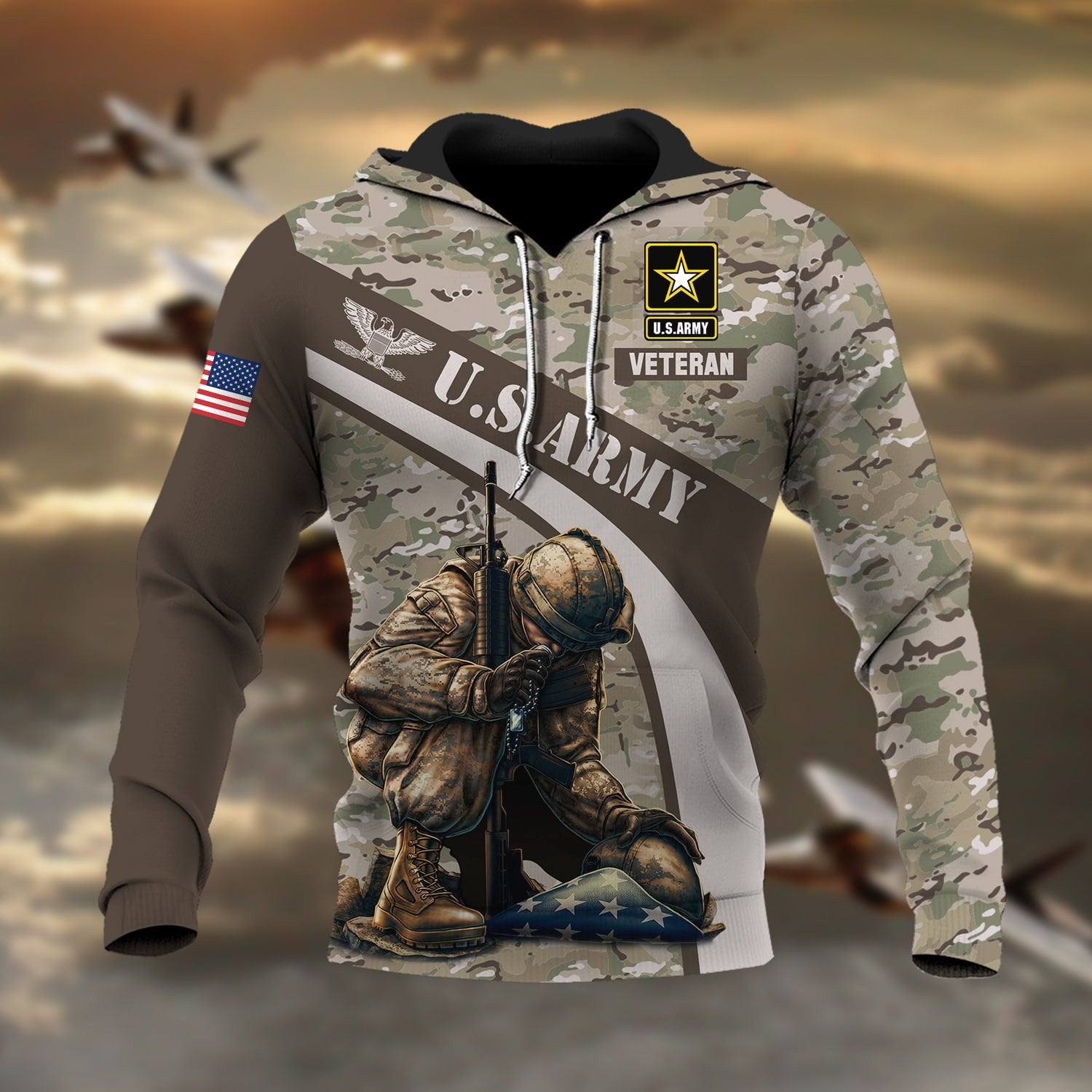 Premium Multiple US Military Services Veteran Hoodie PVC050102