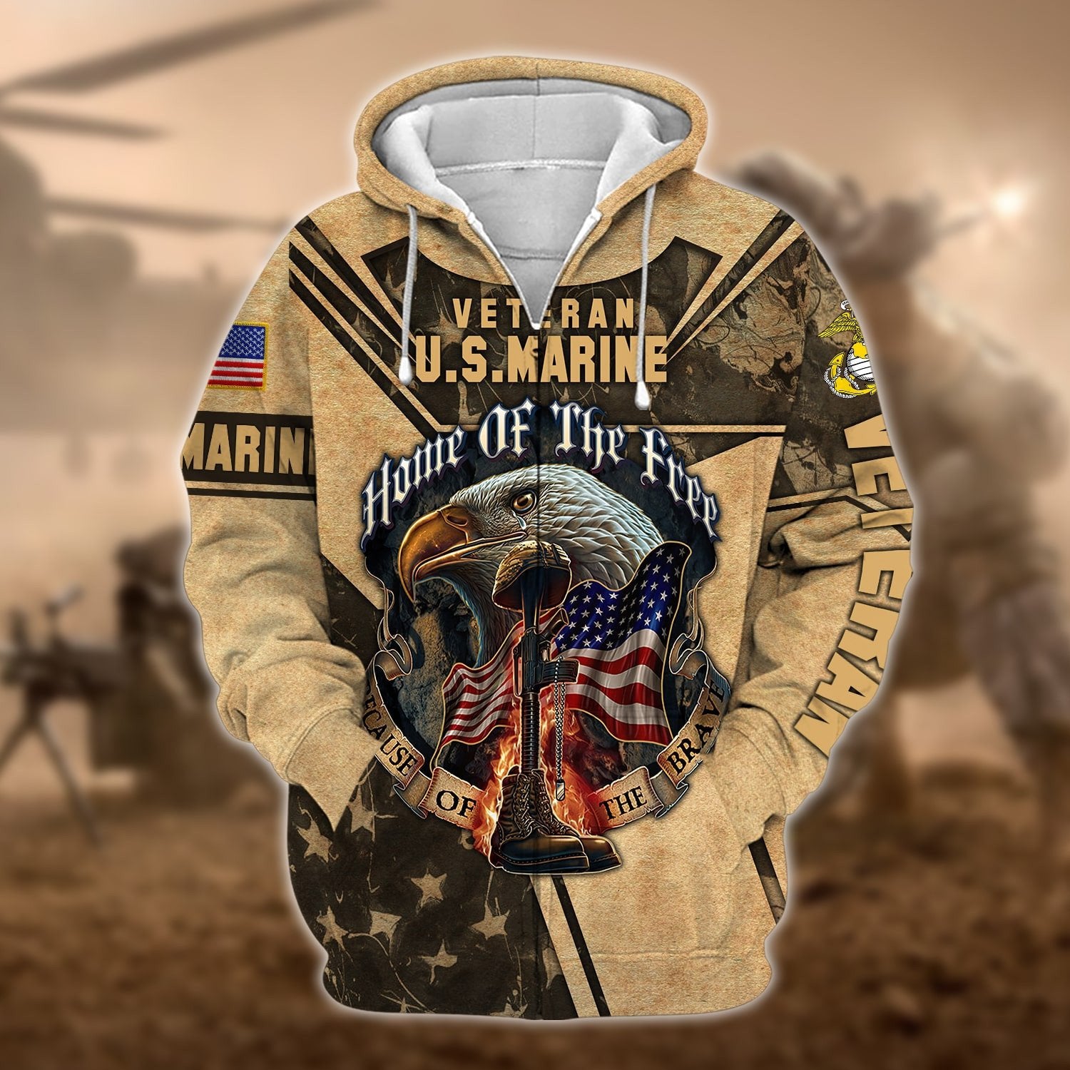 Premium Multiple US Military Services Veteran Zip Hoodie PVC271202