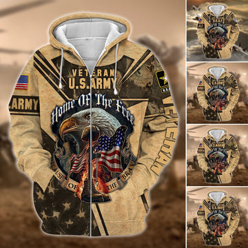 Premium Multiple US Military Services Veteran Zip Hoodie PVC271202