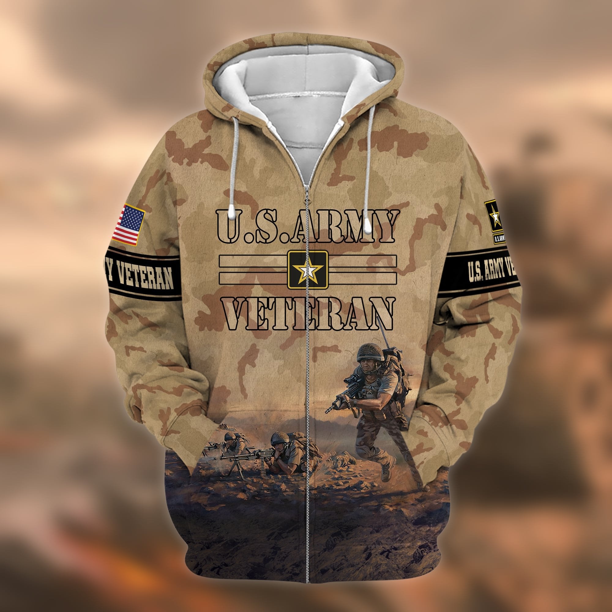 Premium U.S. Army Veteran Zip Hoodie PVC050101