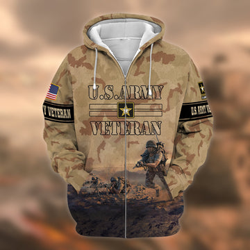 Premium U.S. Army Veteran Zip Hoodie PVC050101