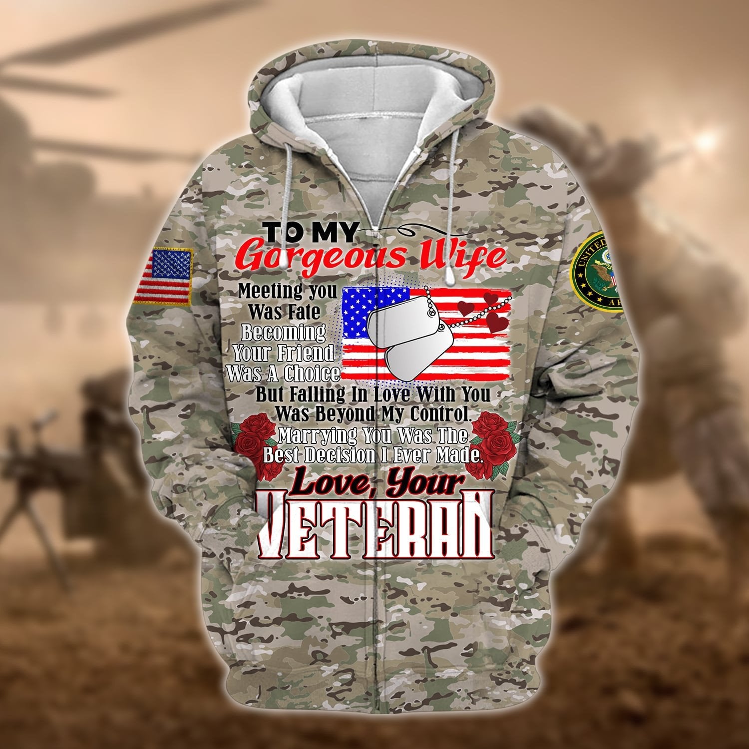 Unique Multiple Service To My Gorgeous Wife Zip Hoodie TVN070103