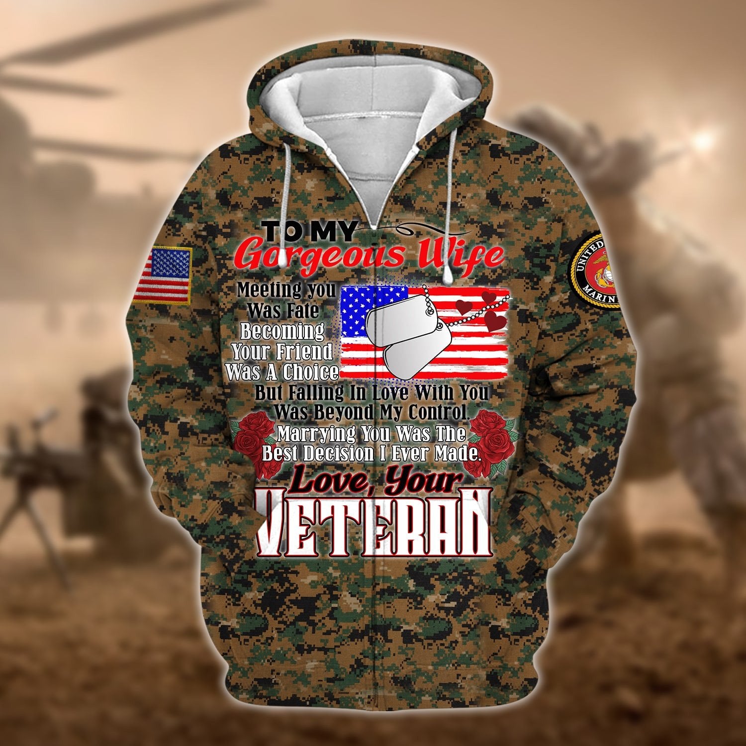 Unique Multiple Service To My Gorgeous Wife Zip Hoodie TVN070103