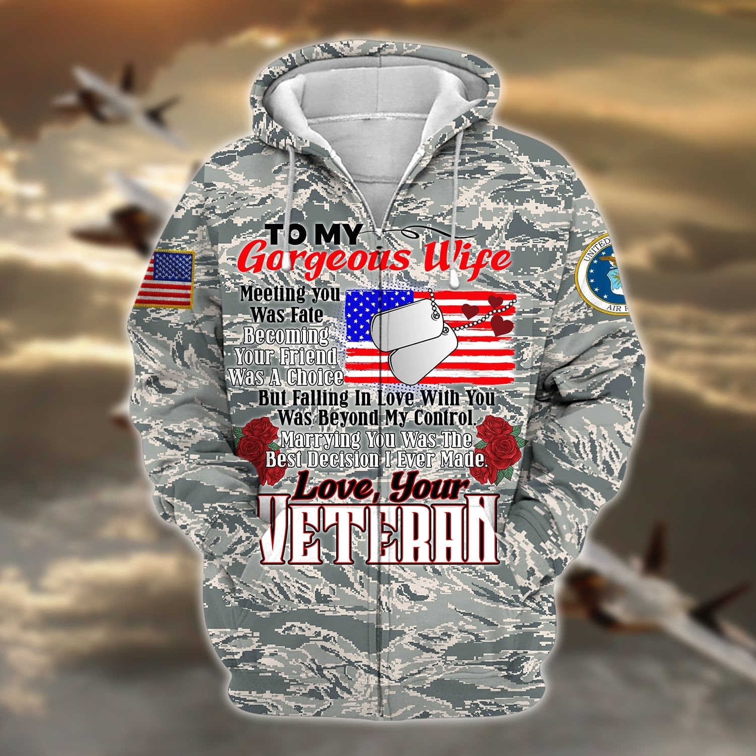 Unique Multiple Service To My Gorgeous Wife Zip Hoodie TVN070103