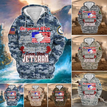 Unique Multiple Service To My Gorgeous Wife Zip Hoodie TVN070103