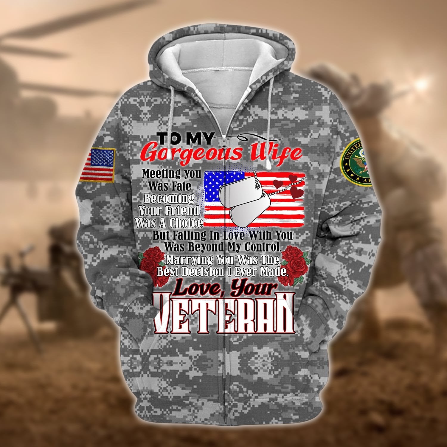 Unique Multiple Service To My Gorgeous Wife Zip Hoodie TVN070103