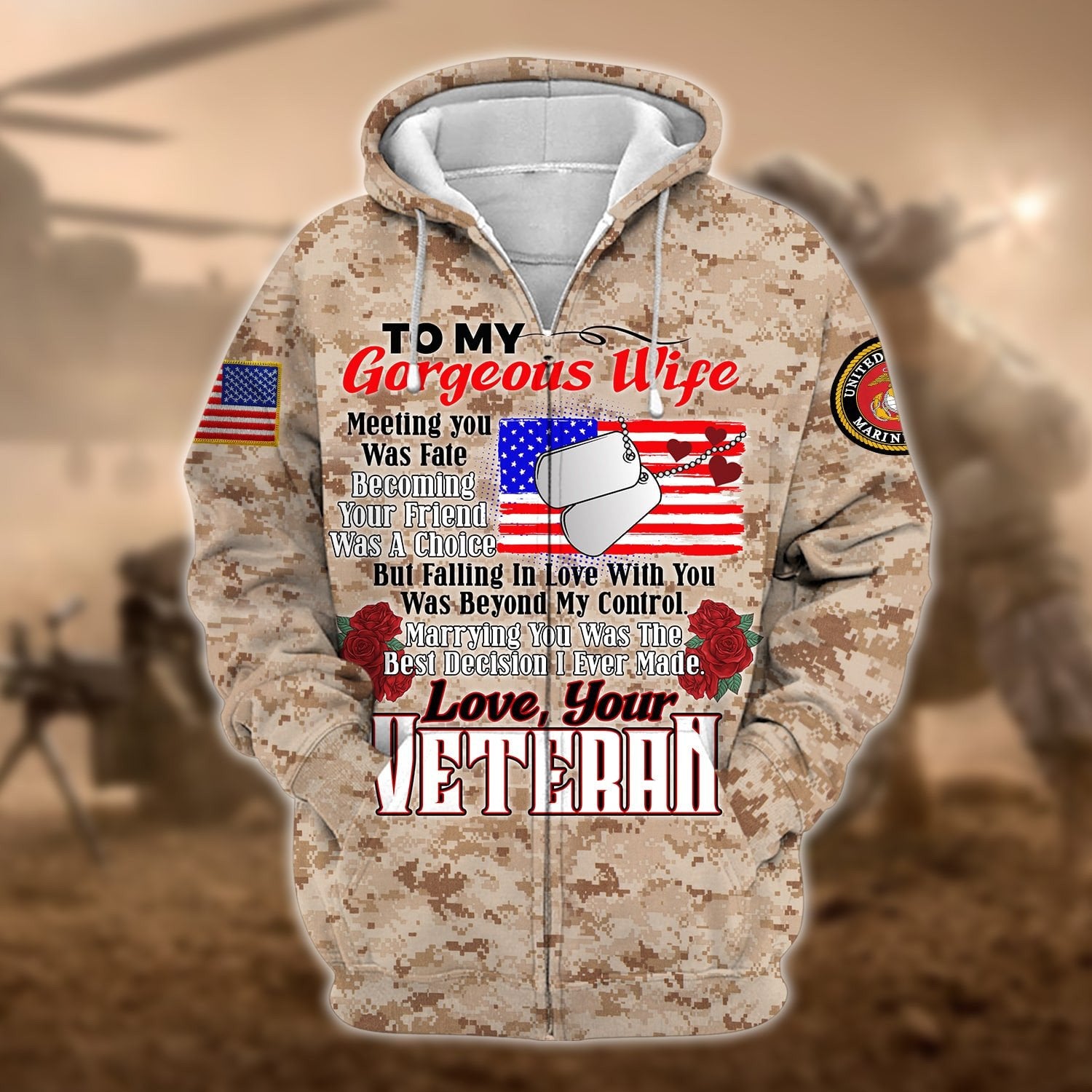 Unique Multiple Service To My Gorgeous Wife Zip Hoodie TVN070103