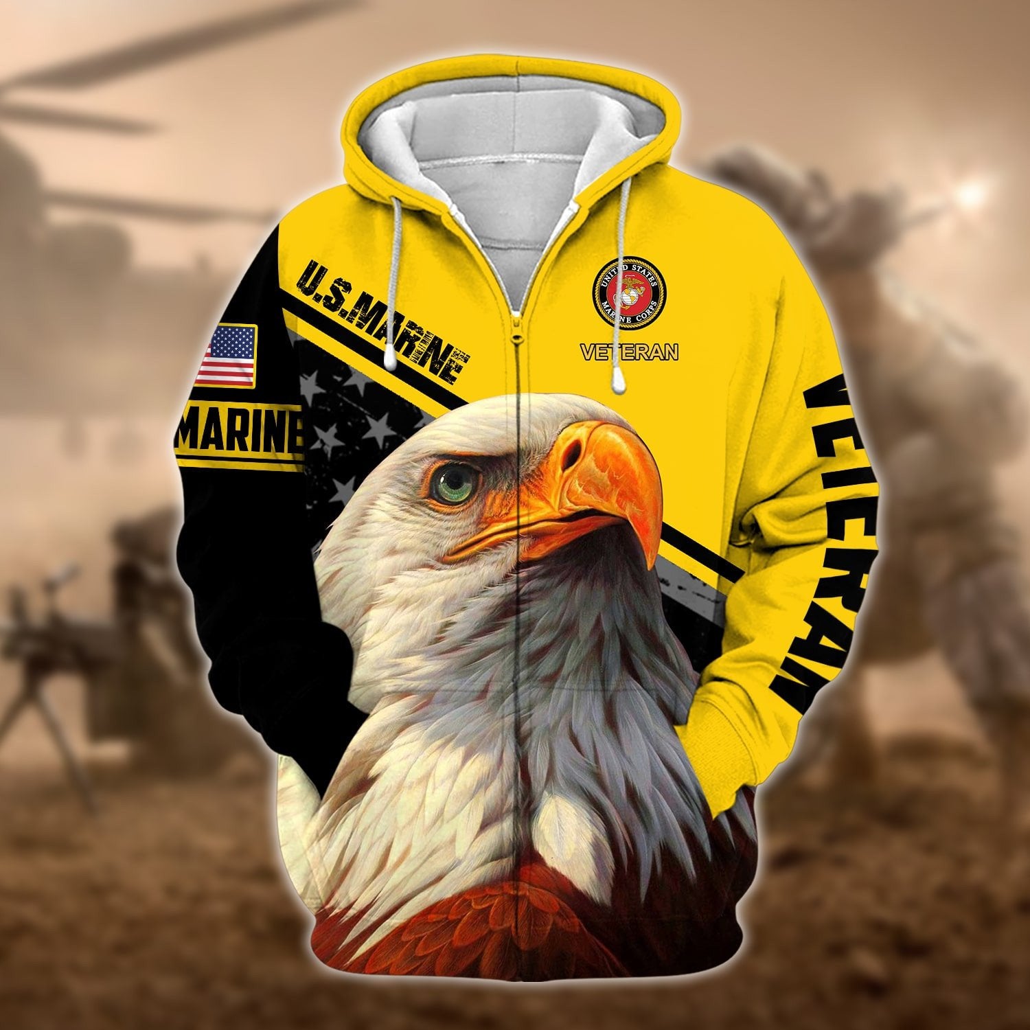 Premium Multiple US Military Services Veteran Zip Hoodie PVC070102