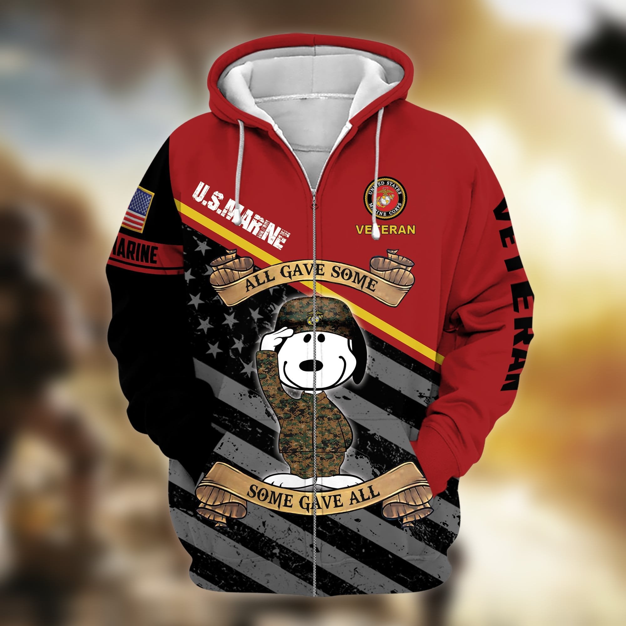 Premium Multiple US Military Services Veteran Zip Hoodie PVC070101