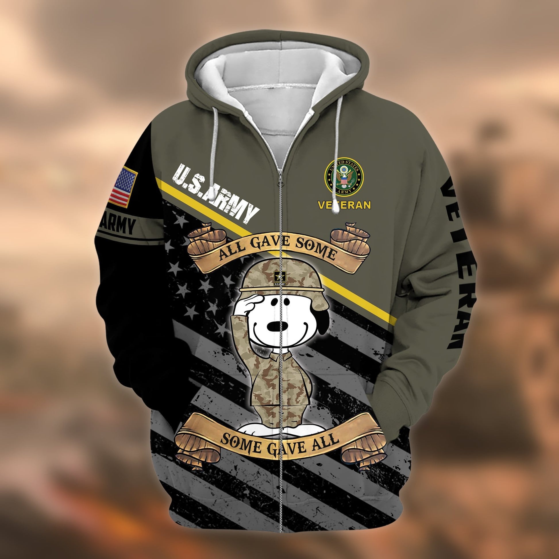 Premium Multiple US Military Services Veteran Zip Hoodie PVC070101