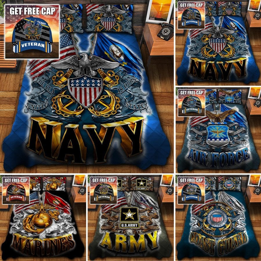 Premium Multiple US Military Services Veteran Bedding Set PVC231203(Free Cap)