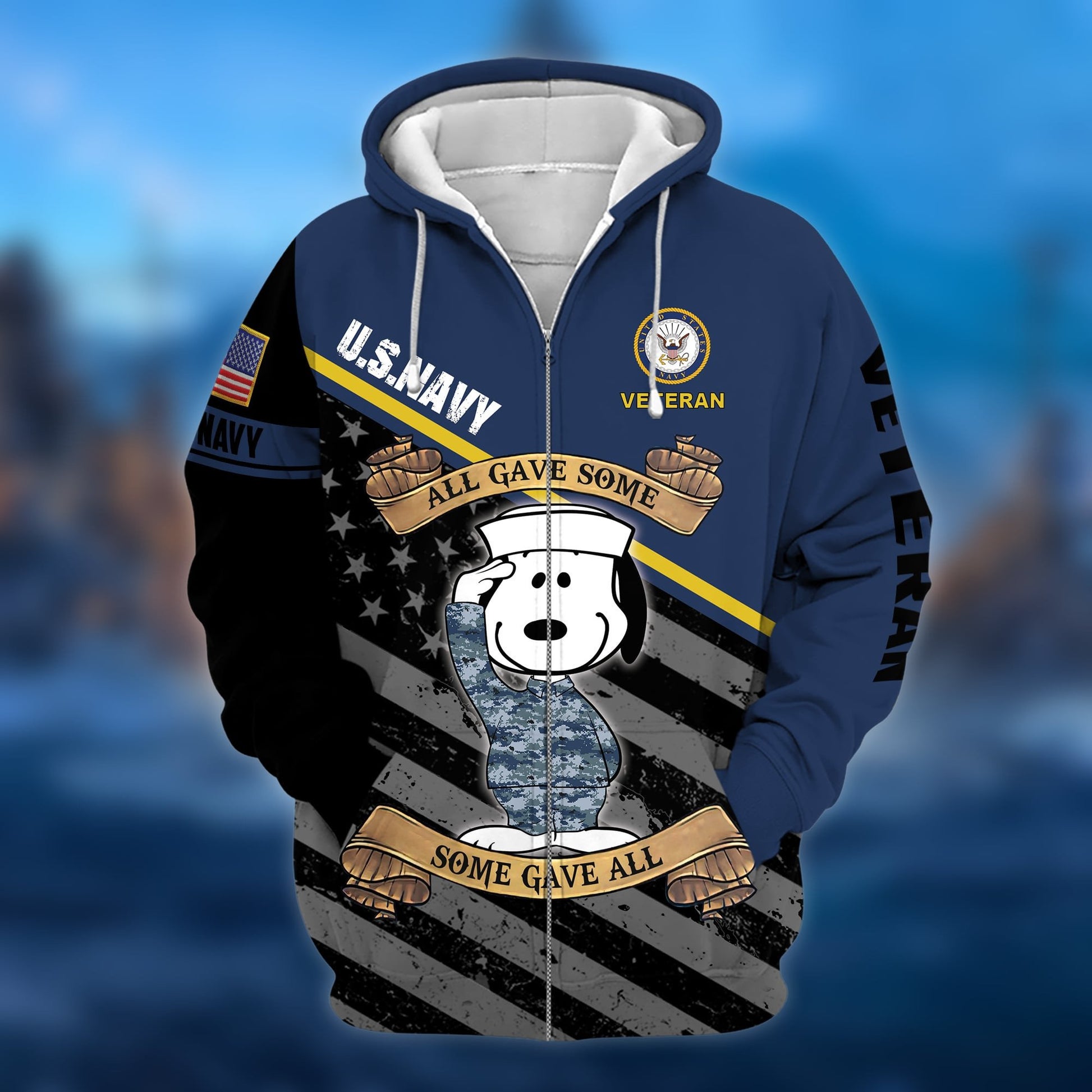 Premium Multiple US Military Services Veteran Zip Hoodie PVC070101