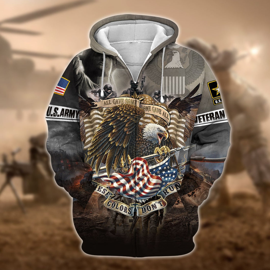 Unique U.S.Army Veteran Zip Hoodie TVN120103