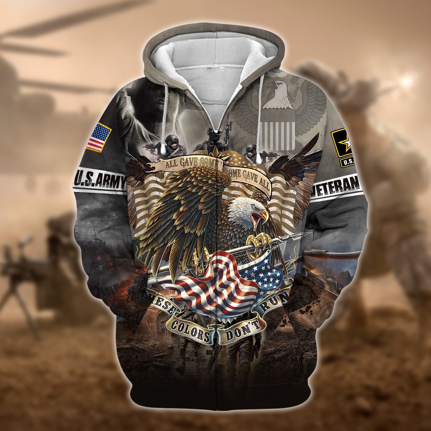 Unique U.S.Army Veteran Zip Hoodie TVN120103