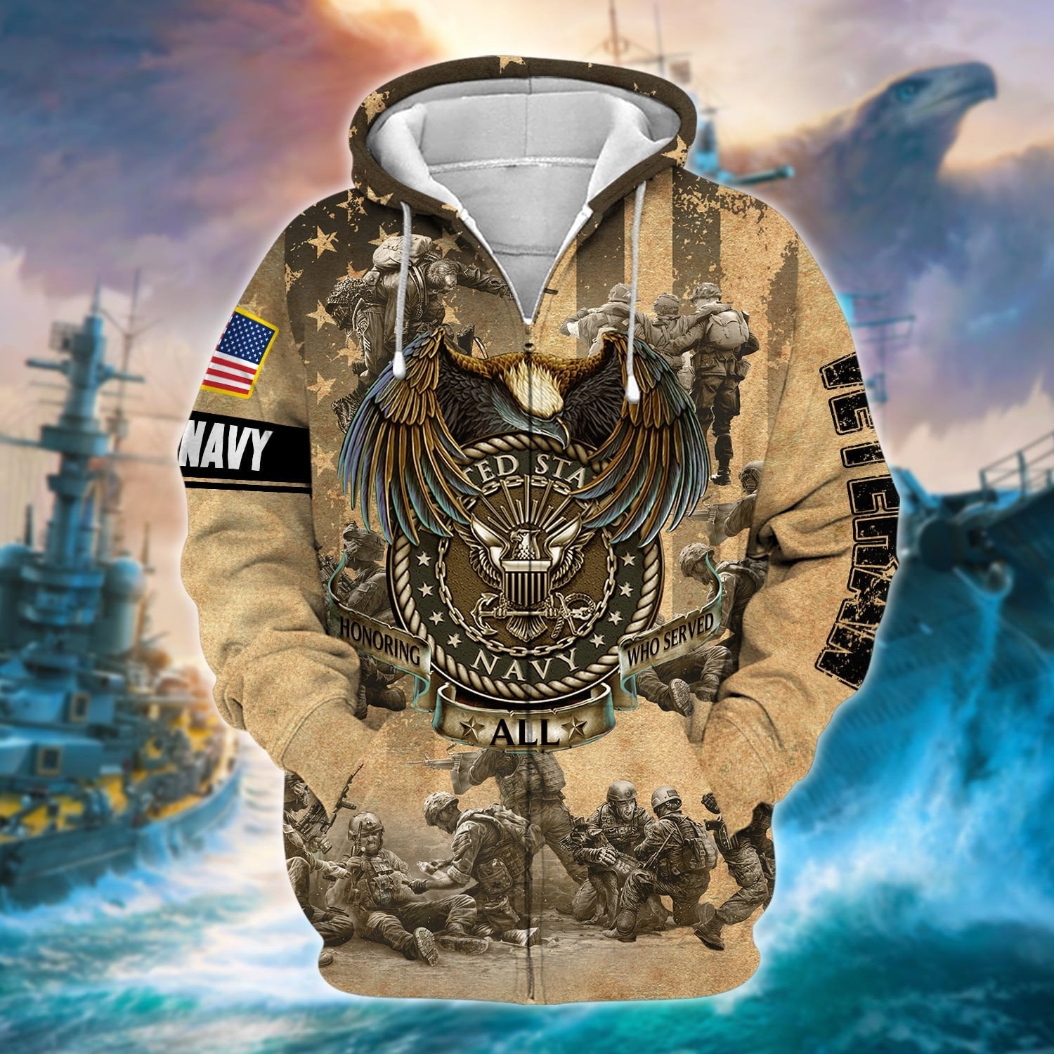Premium Honoring All Who Served Zip Hoodie TVN120105