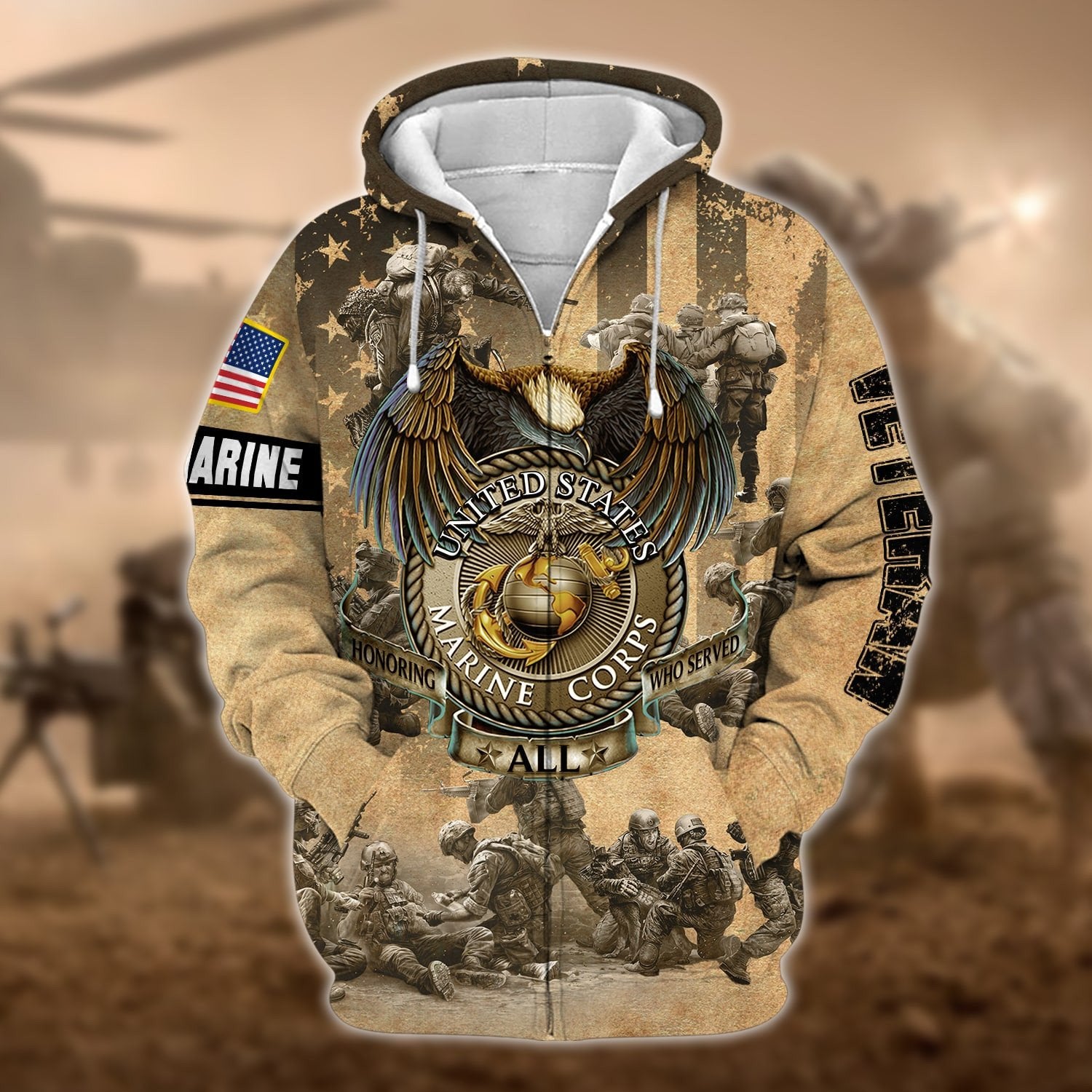 Premium Honoring All Who Served Zip Hoodie TVN120105