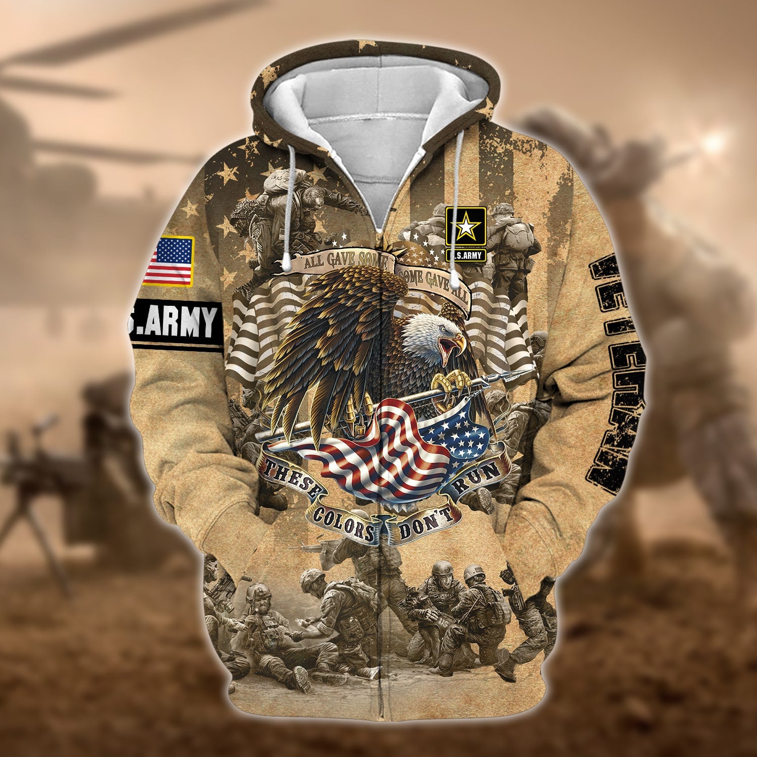 Unique U.S Veteran These Colors Don't Run Zip Hoodie TVN080101