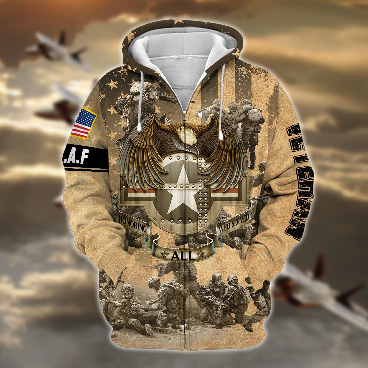Premium Honoring All Who Served Zip Hoodie TVN120105
