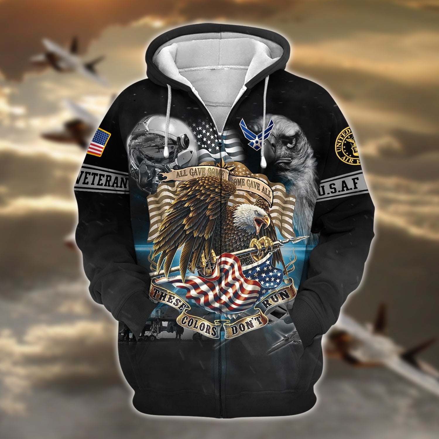 Unique U.S Veteran These Colors Don't Run Zip Hoodie TVN080101