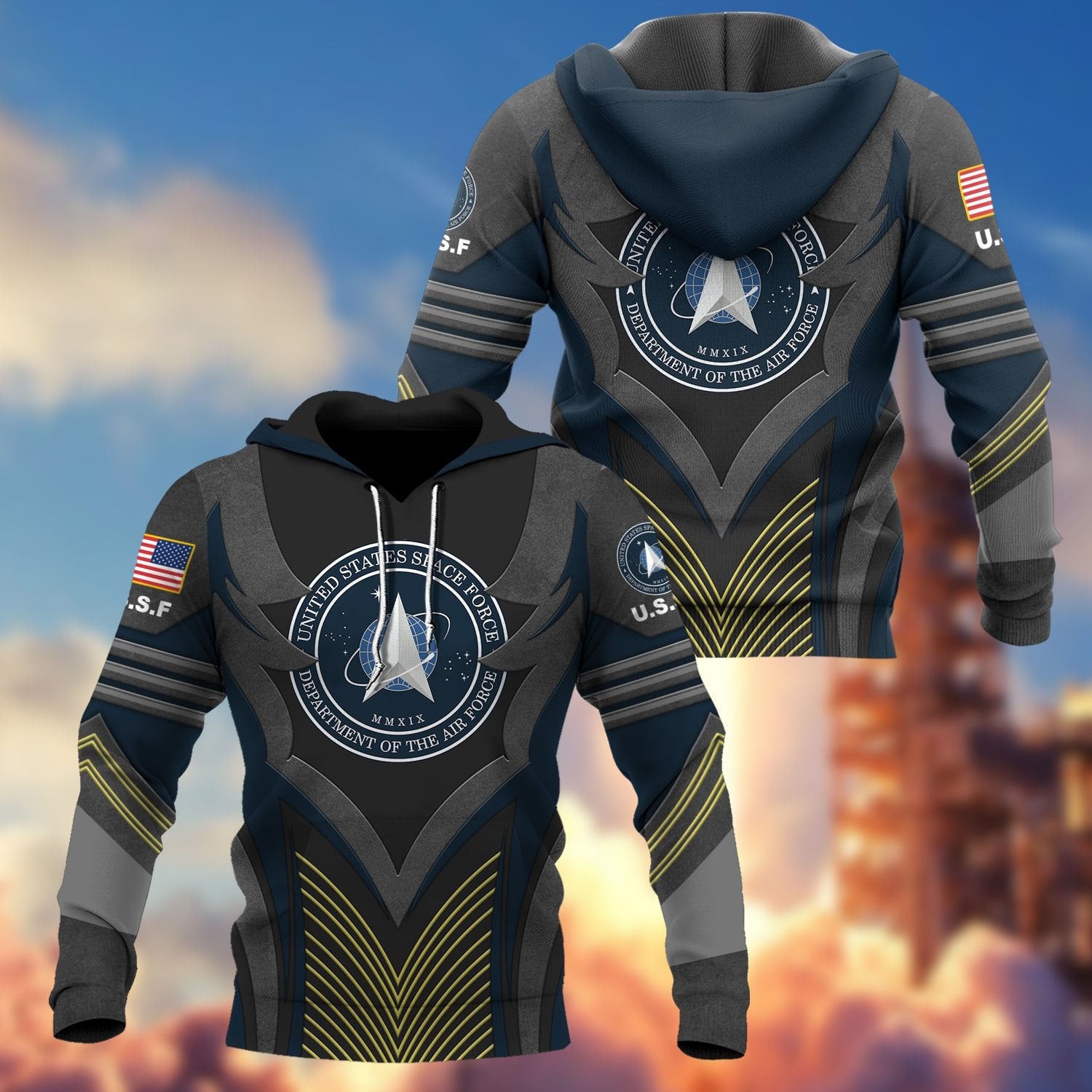 Premium Multiple US Military Services Veteran Hoodie PVC120101