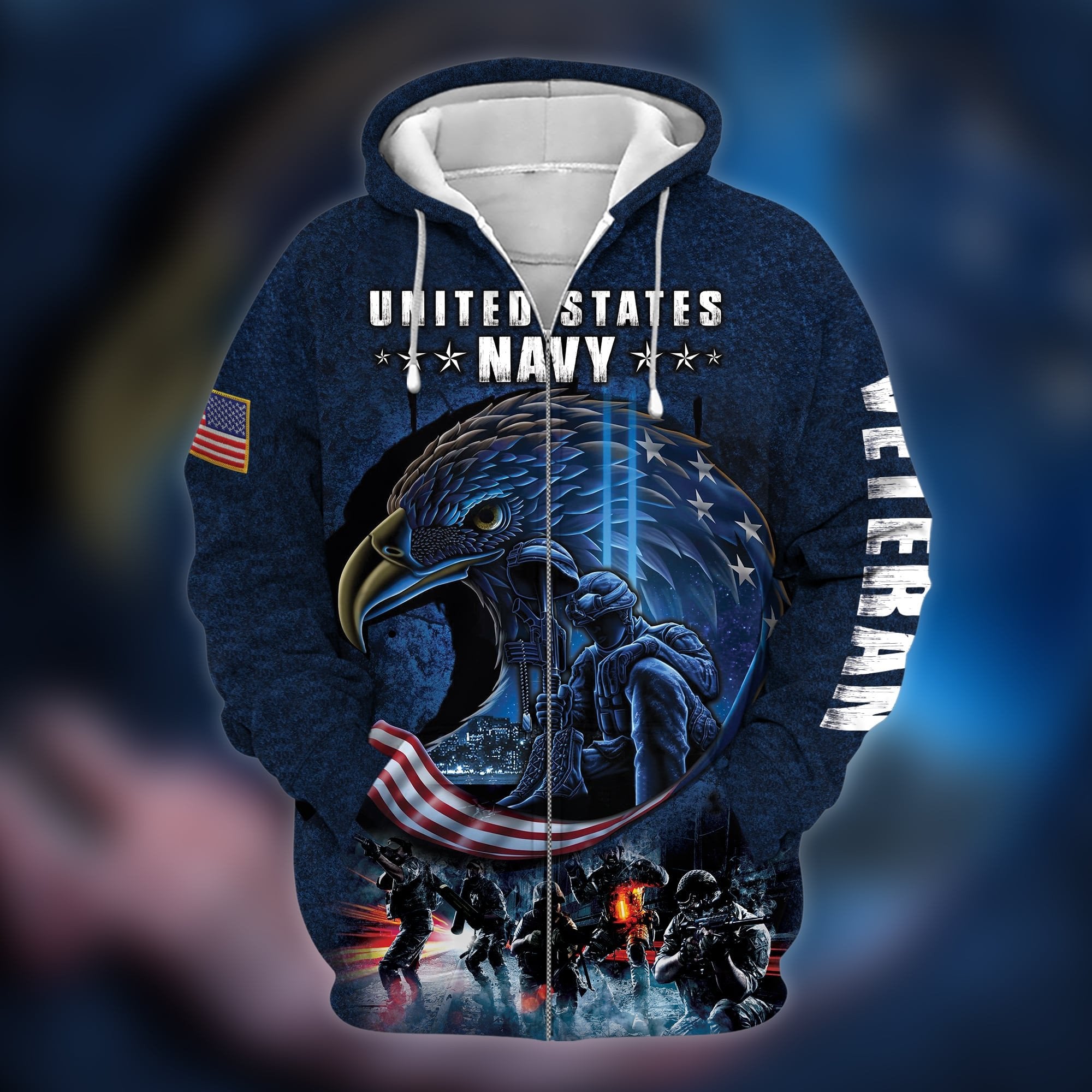 Unique Premium United States Navy Zip Hoodie TVN120106