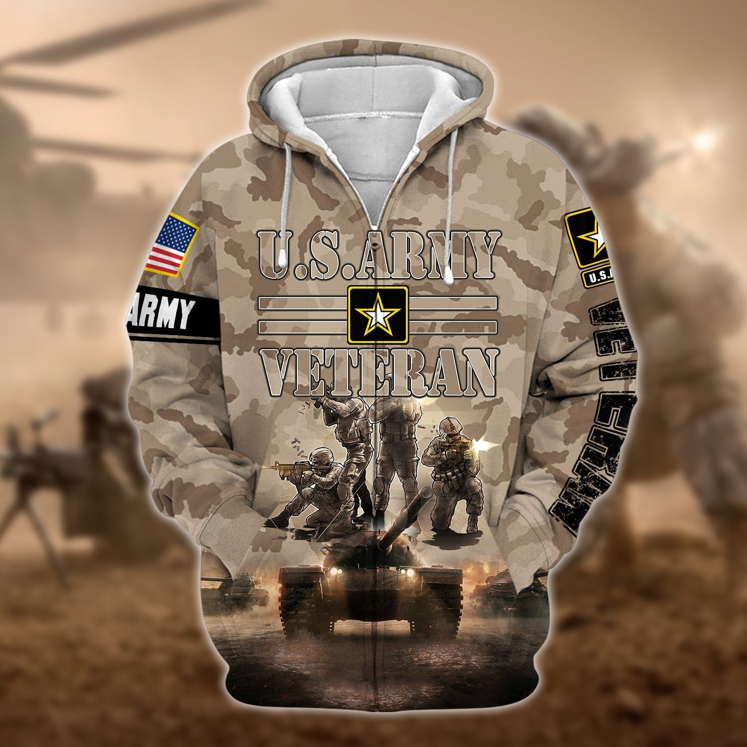 Premium Multiple US Military Services Veteran Zip Hoodie PVC130101