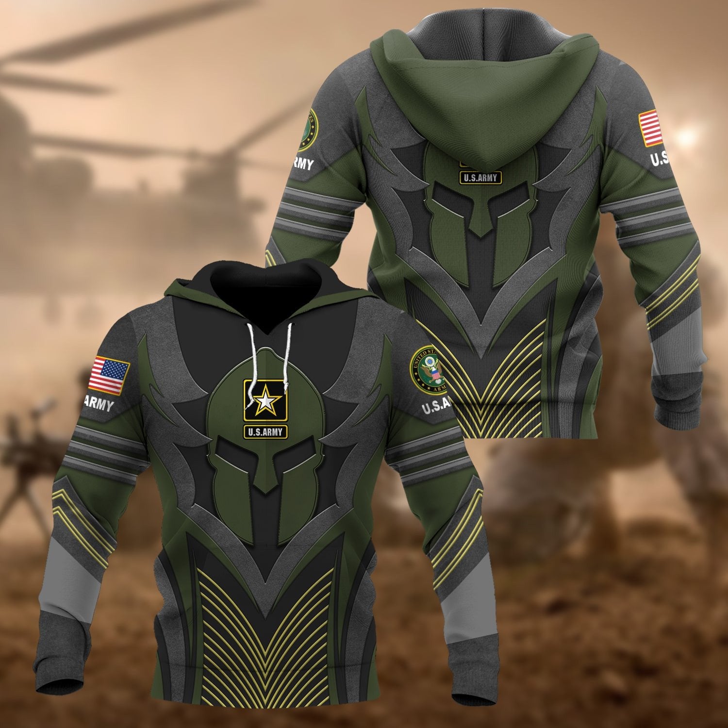 Premium Multiple US Military Services Veteran Hoodie PVC140101