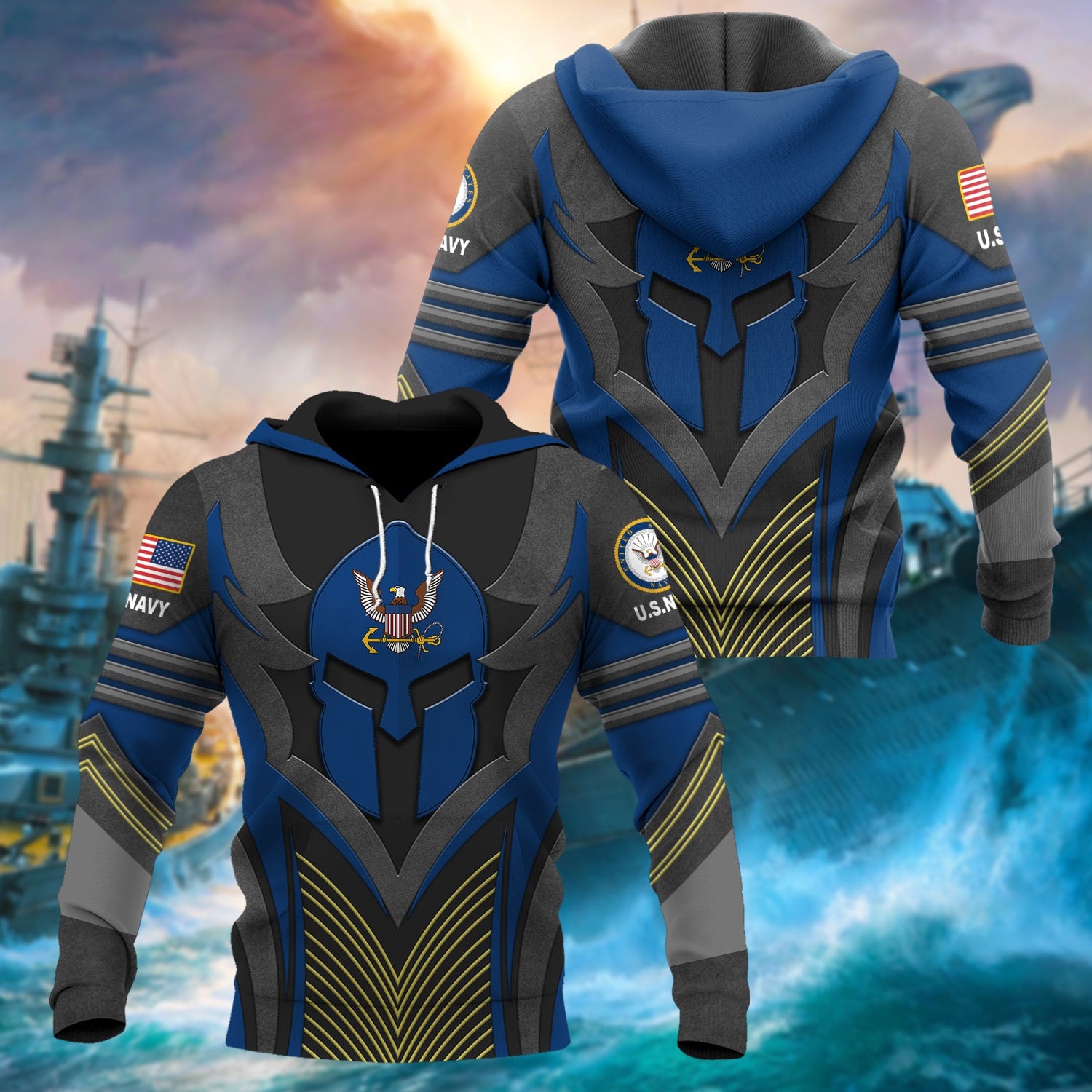 Premium Multiple US Military Services Veteran Hoodie PVC140101