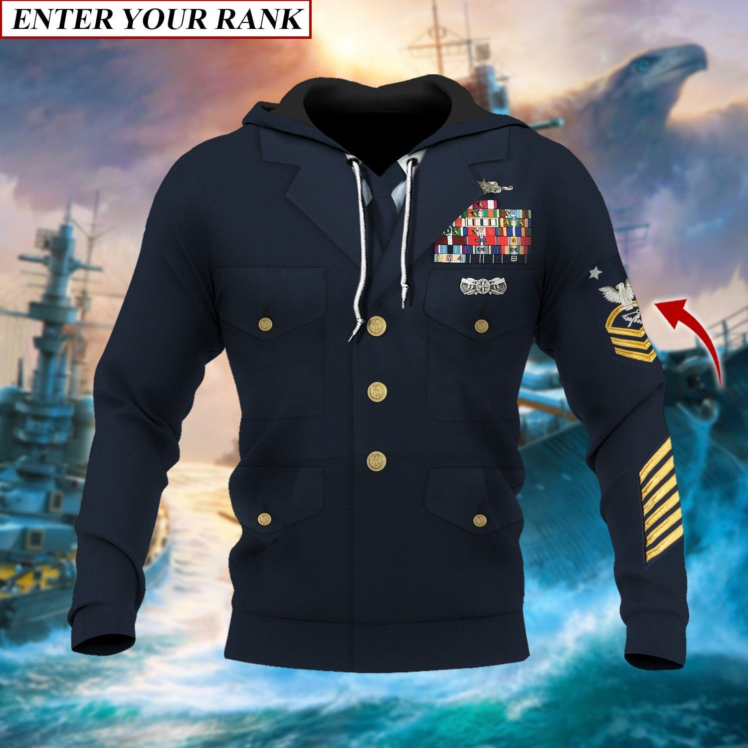 Premium Multiple US Military Services Veteran Personalize Hoodie PVC130103