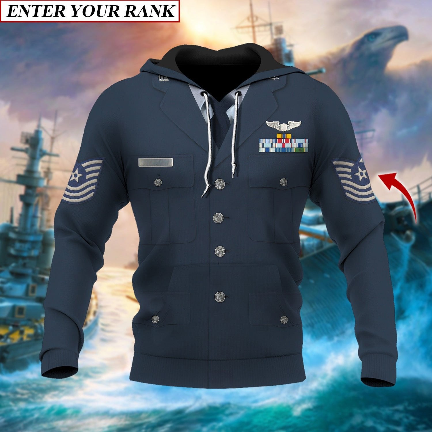 Premium Multiple US Military Services Veteran Personalize Hoodie PVC130103