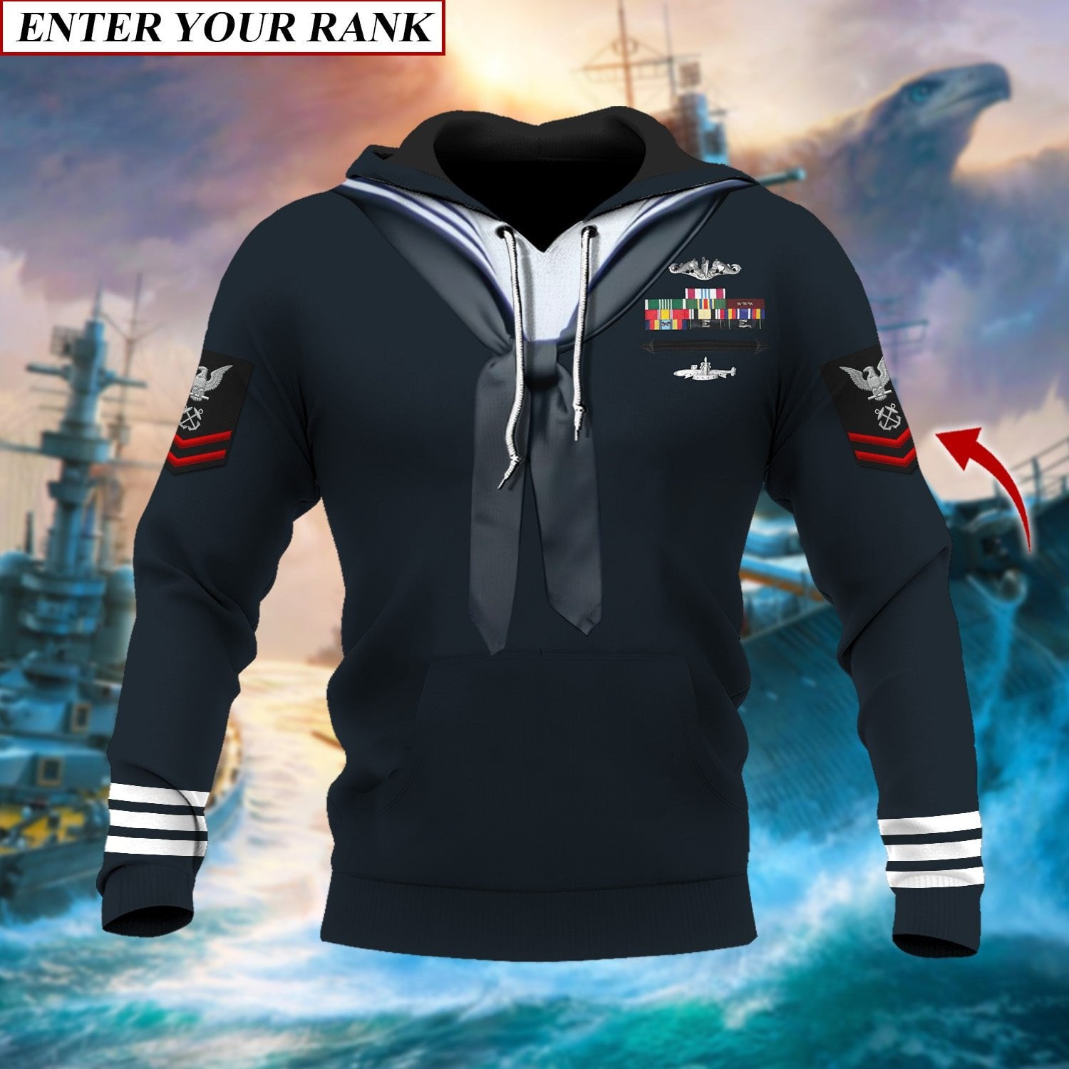 Premium Multiple US Military Services Veteran Personalize Hoodie PVC130103