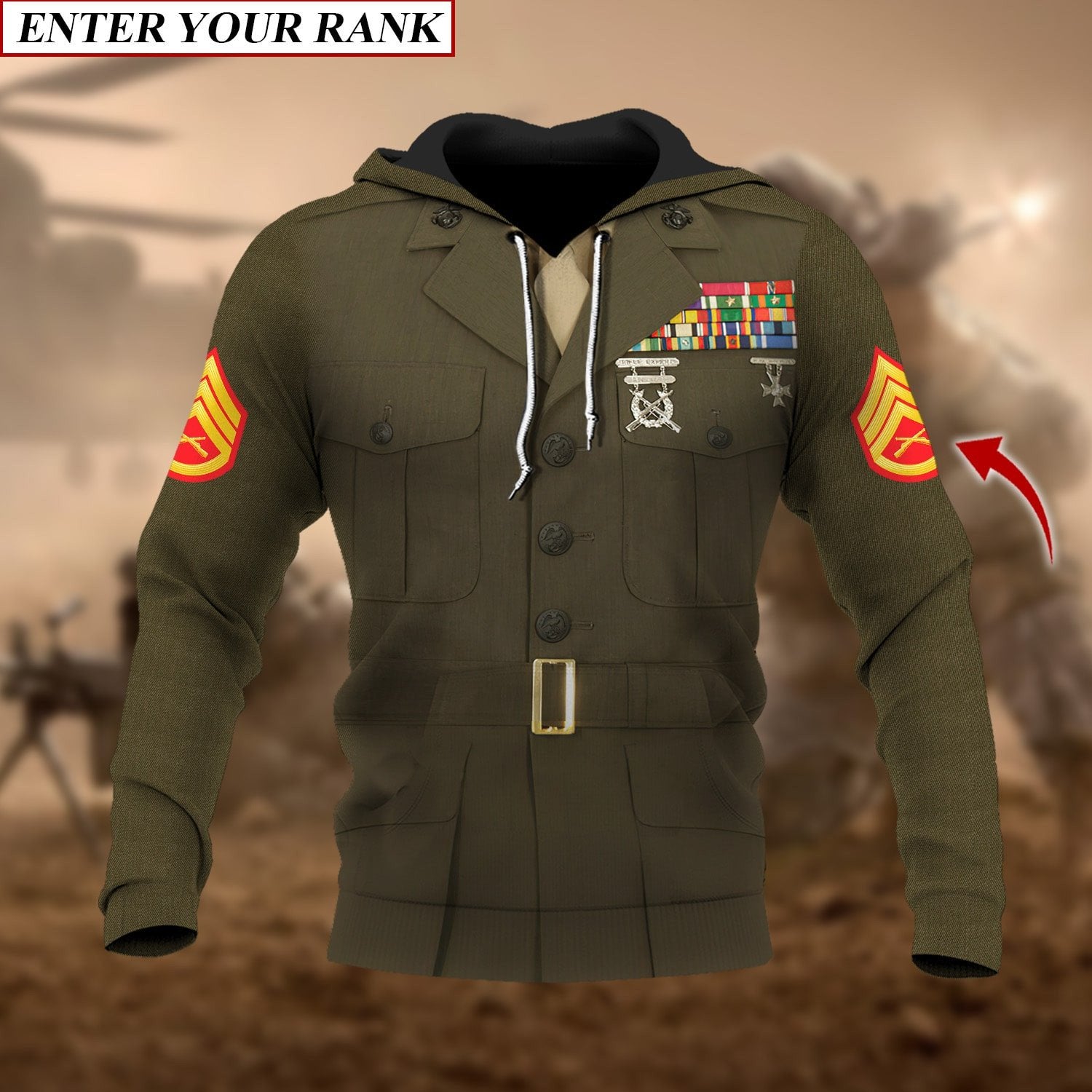 Premium Multiple US Military Services Veteran Personalize Hoodie PVC130103