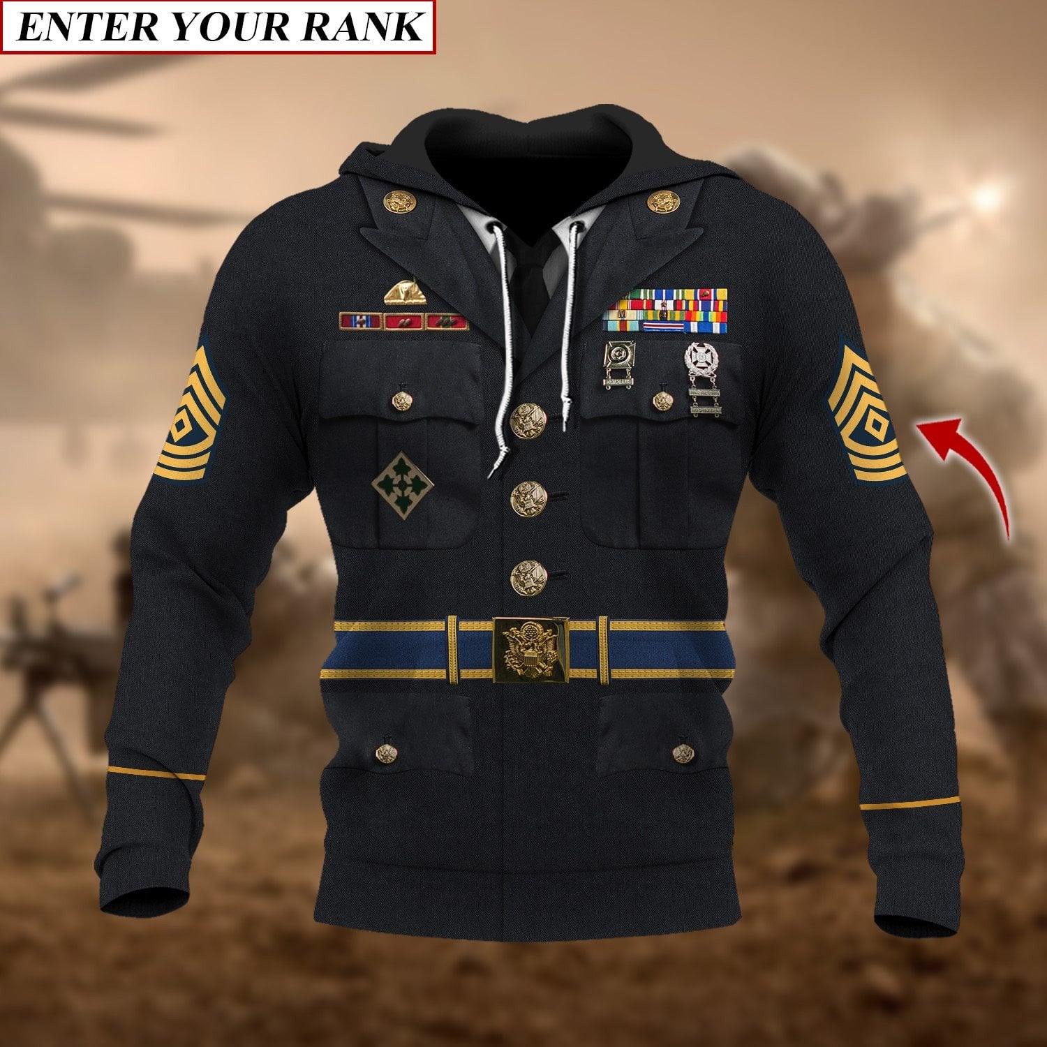 Premium Multiple US Military Services Veteran Personalize Hoodie PVC130103