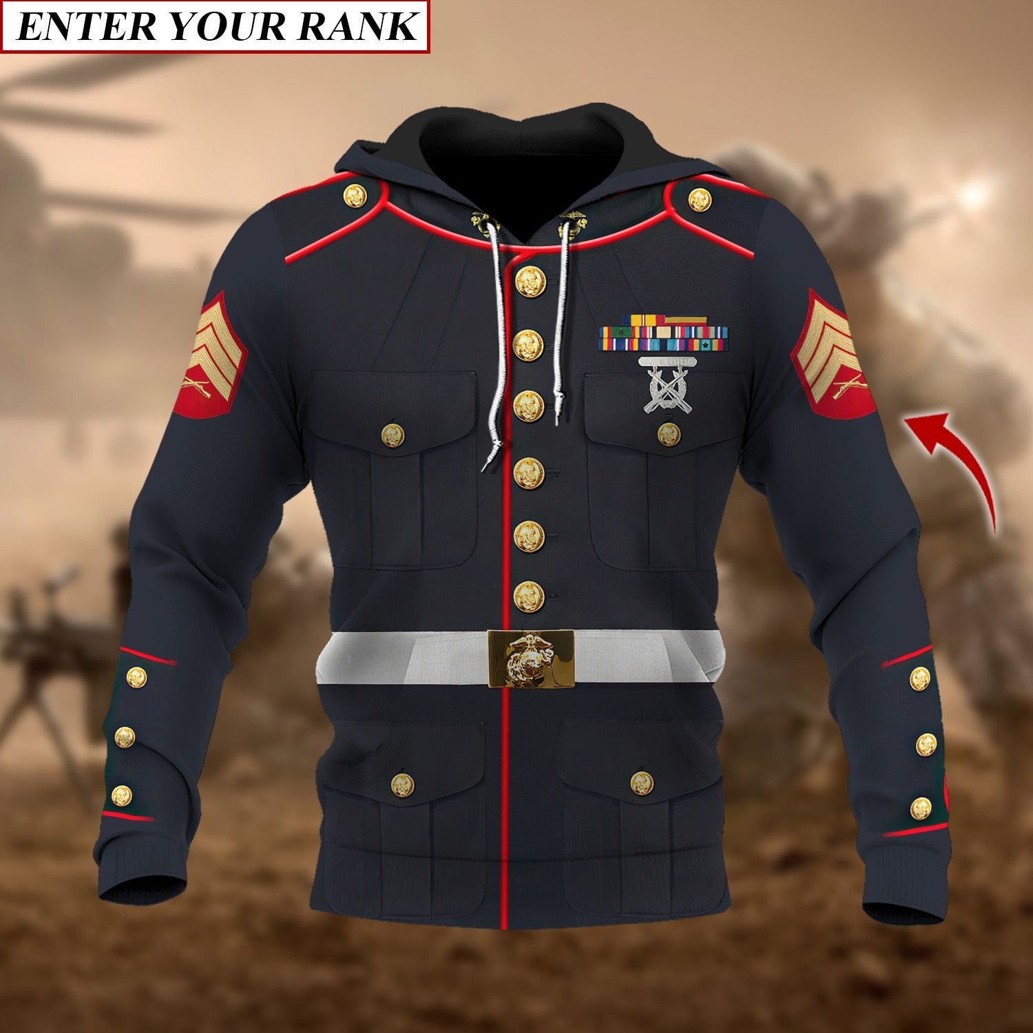 Premium Multiple US Military Services Veteran Personalize Hoodie PVC130103