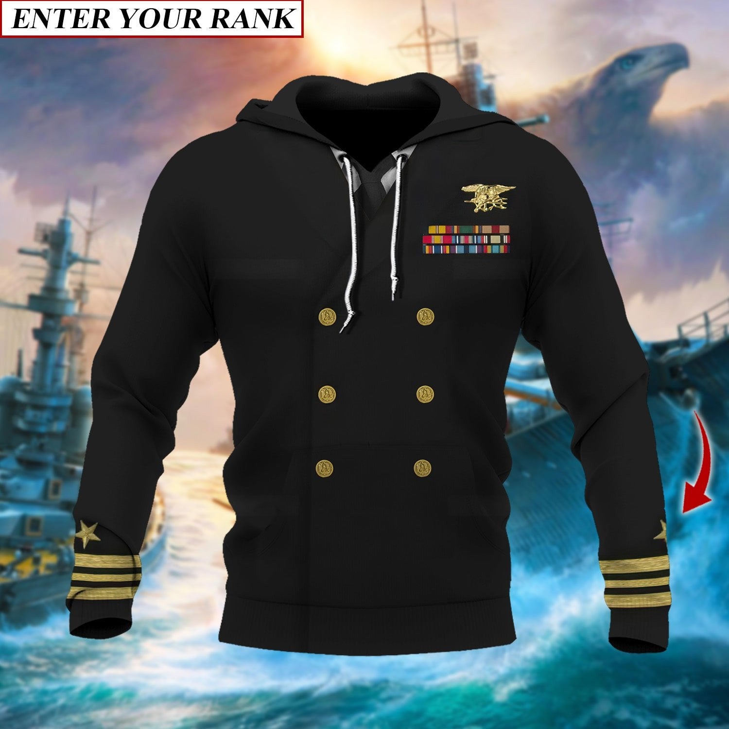 Premium Multiple US Military Services Veteran Personalize Hoodie PVC130103
