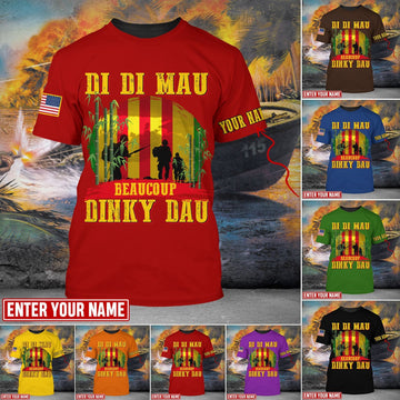 Personalised Multicolor Di Di Mau Dinky Dau Vietnam Veteran T-shirt TVN170103
