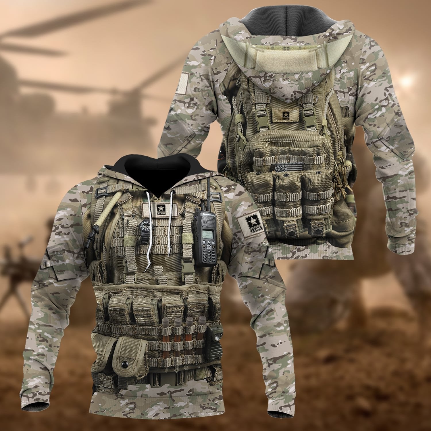 Unique Multiple Service Veteran Hoodie PVC190101