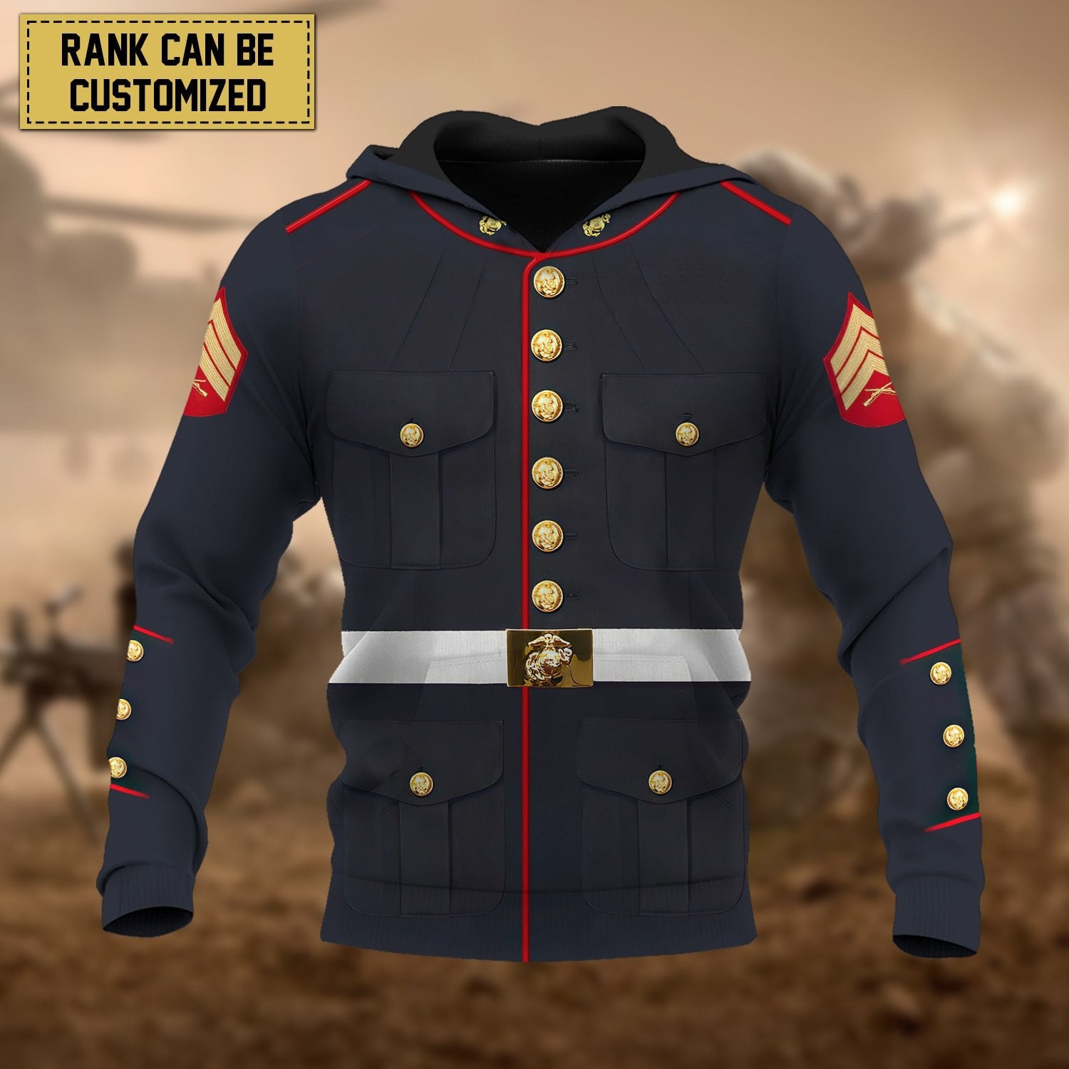 Premium Personalised Multiple Services US Veteran Hoodie PVC230101